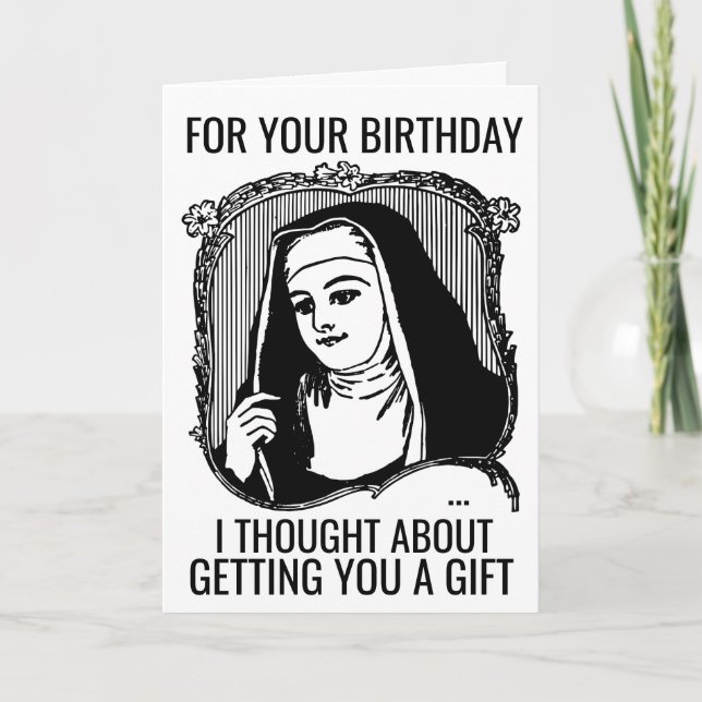 FUNNY NUN CATHOLIC BIRTHDAY GREETING CARD KARTE (Vorderseite)