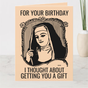 FUNNY NUN CATHOLIQUE ANNIVERSAIRE GRANDE CARTE DE 