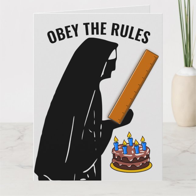 FUNNY NUN CATHOLIQUE ANNIVERSAIRE OBEY CARTES DE S (Devant)