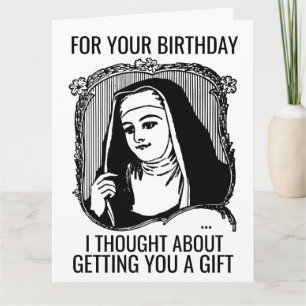 FUNNY NUN CATHOLIQUE CARTE DE SALUT D'ANNIVERSAIRE