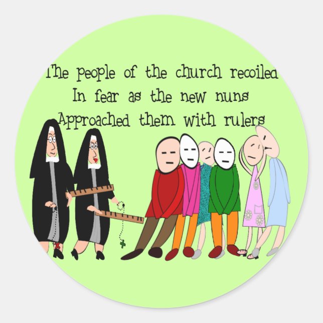Funny Nuns Karten und Geschenke Runder Aufkleber (Vorderseite)