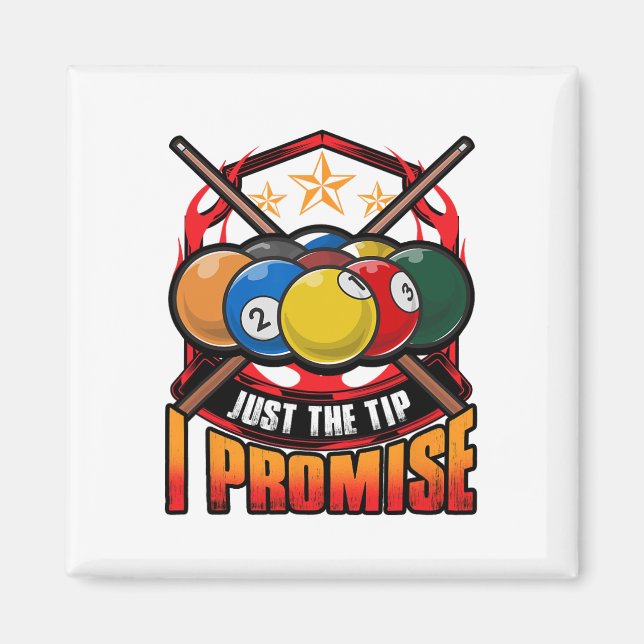 Funny nur der Tipp I Versprechen Pool Cue Billiard Magnet (Vorne)