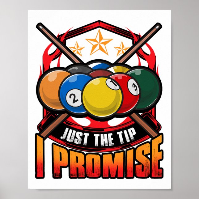 Funny nur der Tipp I Versprechen Pool Cue Billiard Poster (Vorne)