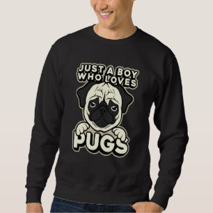 Funny nur ein Junge, der Liebe Möpsen für Eltern M Sweatshirt