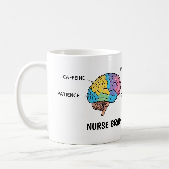 Funny Nurse Brain Anatomy Sarcastic Mug Kaffeetasse (Links)