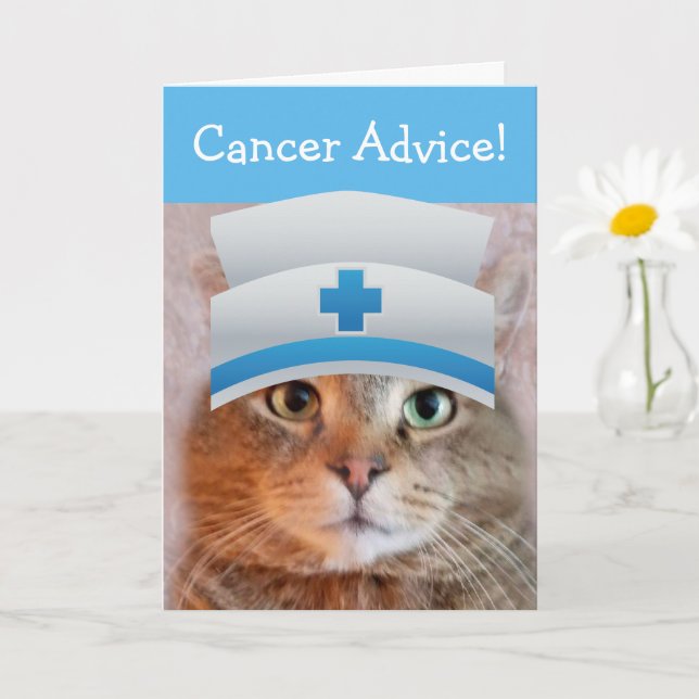 Funny Nurse Cat Cancer Advice Karte (Kleine Pflanze)