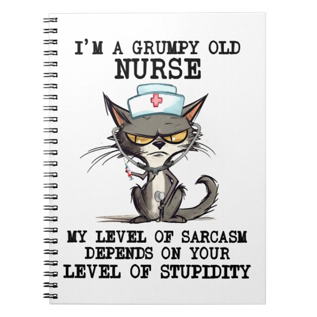 Funny Nurse Cat Sprichwort Notizblock (Vorderseite)