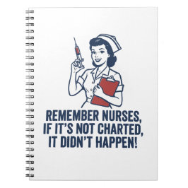 Funny Nurse Charting Quote Vintage Retro Nursing Notizblock
