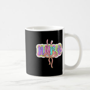 Funny Nurse Coquette Bow Brushstroke Doodle Bunny Kaffeetasse