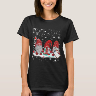 Funny Nurse Gnomes Weihnachtslicht Krankenpflege L T-Shirt