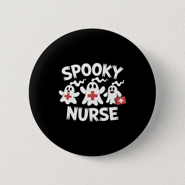 Funny Nurse Halloween Button (Vorderseite)