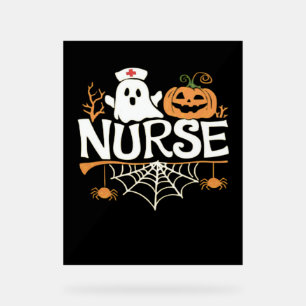 Funny Nurse Halloween Ghost Design Essential T-Shi Acrylschild