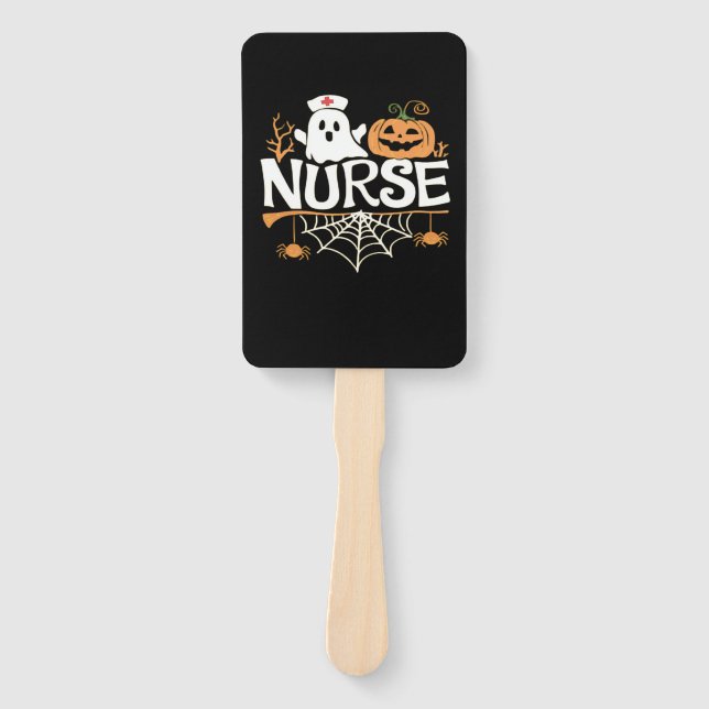 Funny Nurse Halloween Ghost Design Essential T-Shi Fächer (Vorderseite)