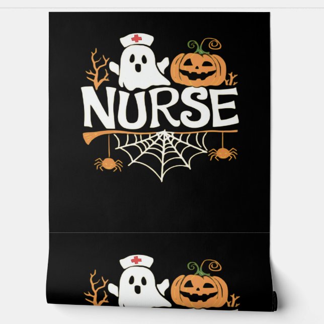 Funny Nurse Halloween Ghost Design Essential T-Shi Tapete (Abrollen)