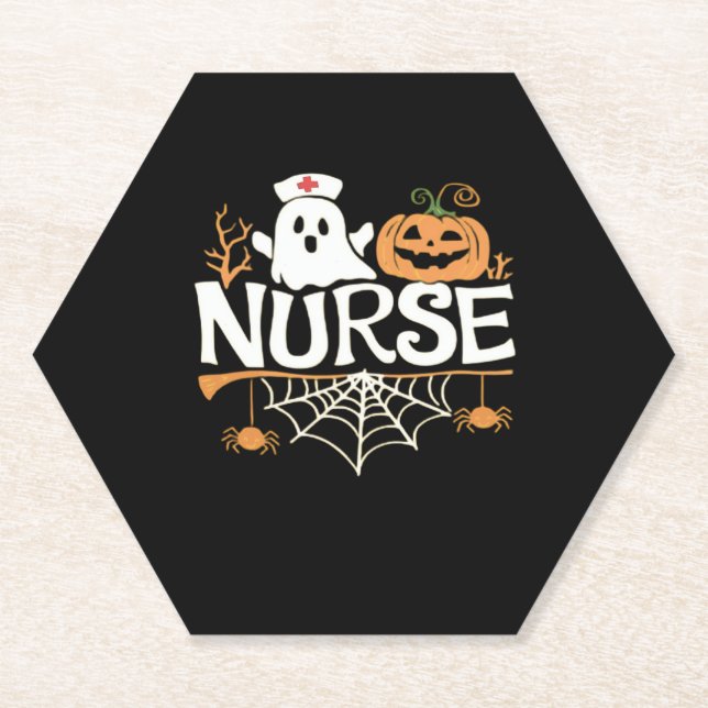 Funny Nurse Halloween Ghost Design Essential T-Shi Untersetzer (Vorderseite)