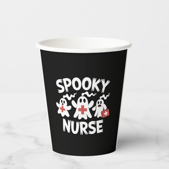 Funny Nurse Halloween Pappbecher (Vorderseite)