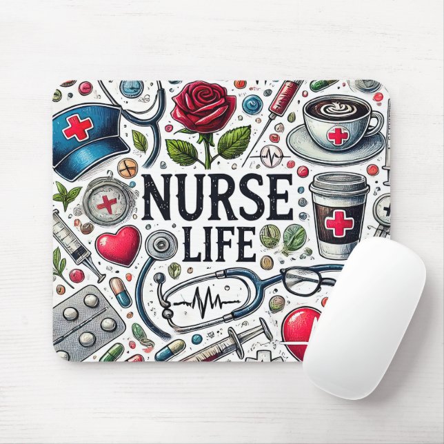 Funny Nurse Life Mousepad (Mit Mouse)