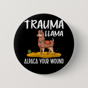 Funny Nurse Llama Joke Button