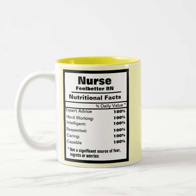 Funny Nurse Nutritional Label Tasse (Links)