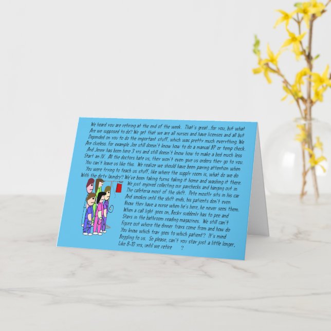 Funny Nurse Retirement Card #5 Karte (Gelbe Blume)