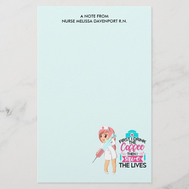 Funny Nurse Sprichwort mit Big Hypodermic Needle Briefpapier (Vorderseite)