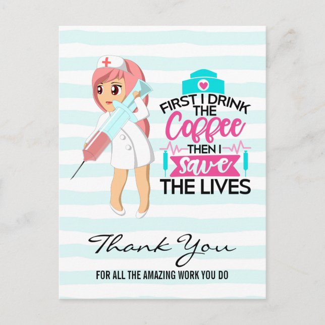 Funny Nurse Sprichwort mit Big Hypodermic Needle Postkarte (Vorderseite)