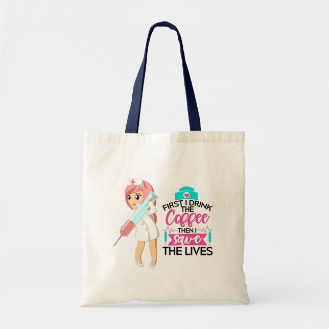 Funny Nurse Sprichwort mit Big Hypodermic Needle Tragetasche (Vorne)