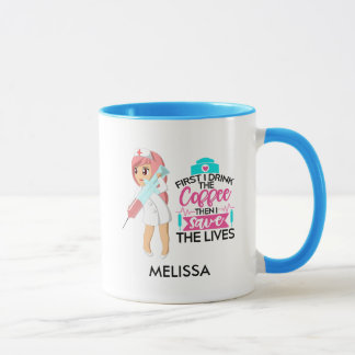 Funny Nurse Sprichwort Typografie Hypodermische Na Tasse