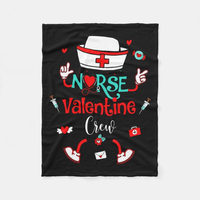 Funny Nurse Valentines Day Nurse Crew Family Group Fleecedecke (Vorderseite)