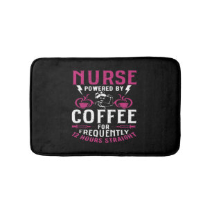 Funny Nurse Zitat Krankenschwester mit Kaffee für Badematte