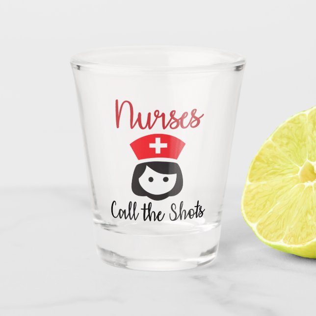 Funny Nurses nennt die Beruf-Shot-Glas Schnapsglas (Vorderseite)