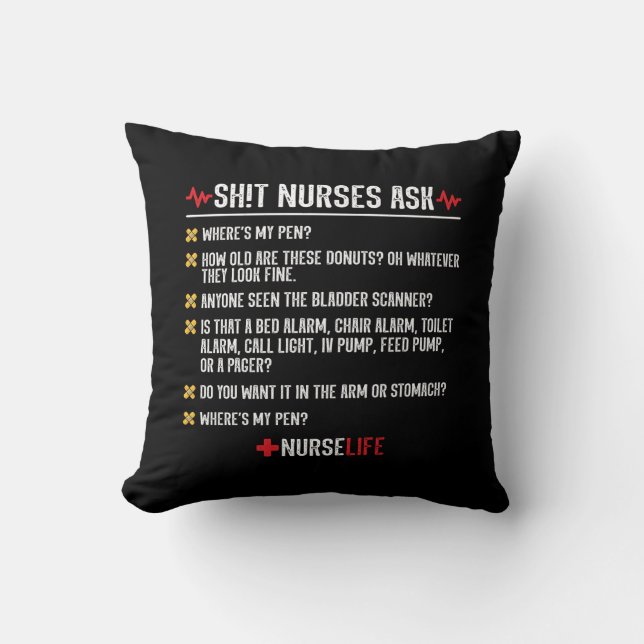 Funny Nursing Gift - Hospital Shift Nurse Kissen (Vorderseite)