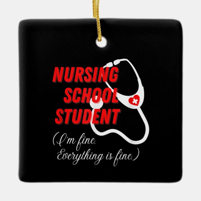 Funny Nursing School Student Geschenk RN Stethosco Keramikornament (Vorderseite)