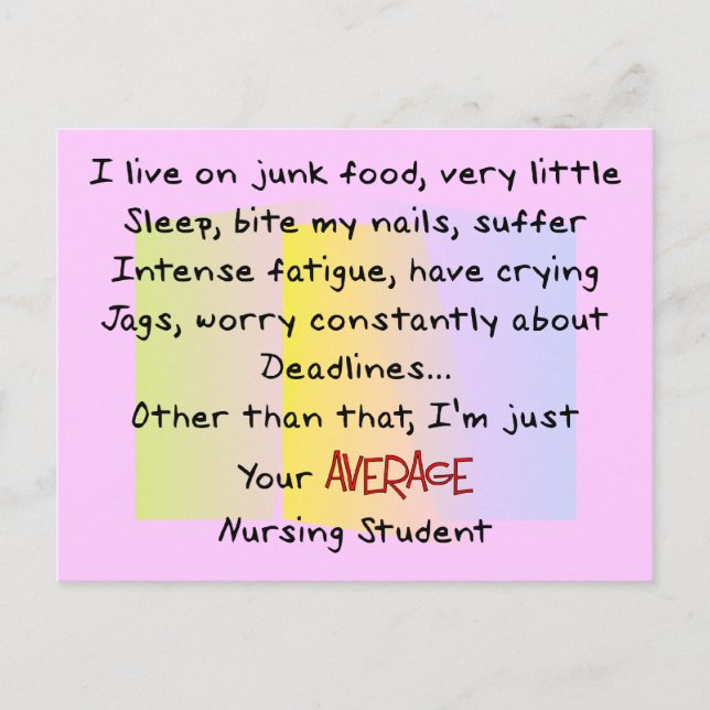 Funny Nursing Student Geschenke Postkarte (Vorderseite)