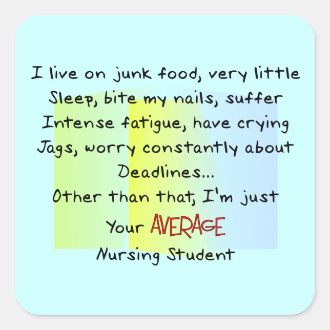 Funny Nursing Student Geschenke Quadratischer Aufkleber (Vorderseite)