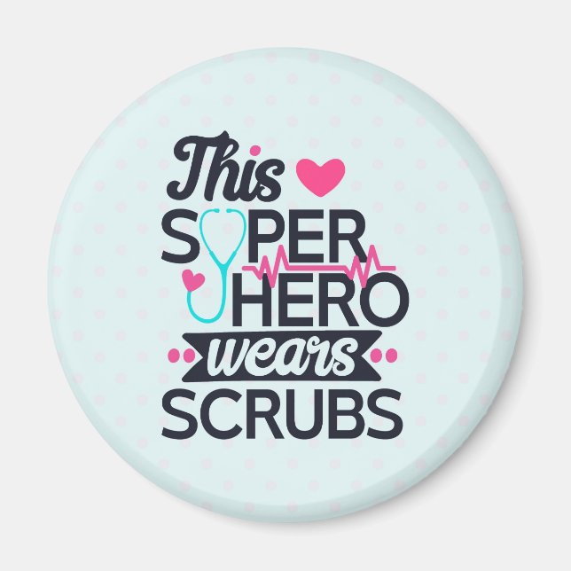 Funny Nursing Superhero Sprichwort Typografie Magnet (Vorne)