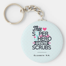 Funny Nursing Superhero Sprichwort Typografie Schlüsselanhänger