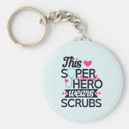 Funny Nursing Superhero Sprichwort Typografie Schlüsselanhänger