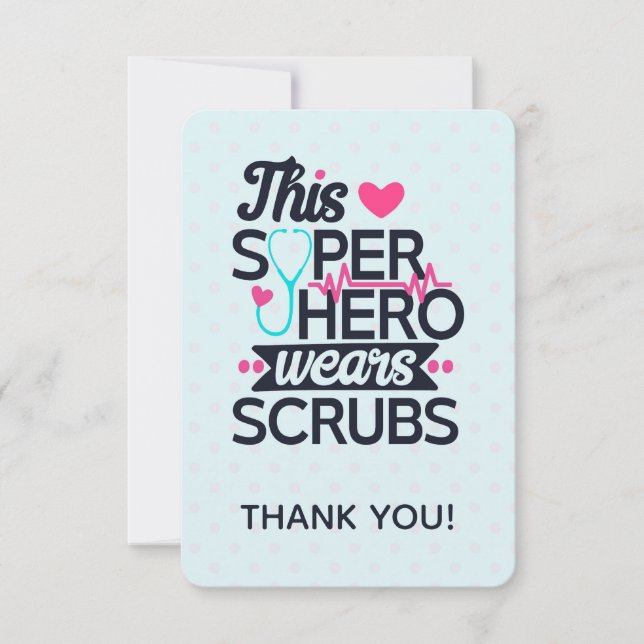 Funny Nursing Superhero Sprichwort Vielen Dank Einladung (Vorderseite)