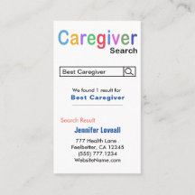 Funny Nururse Search Caregiver Business Card