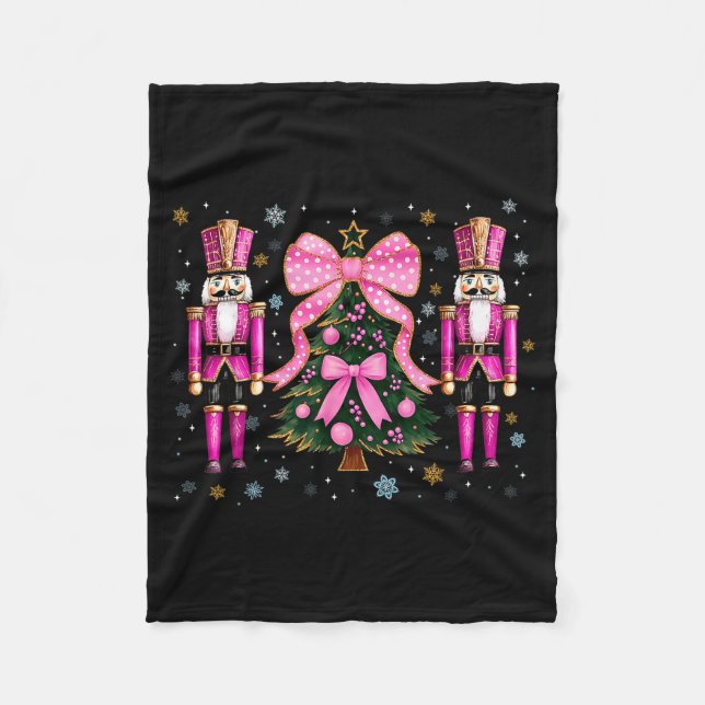 Funny Nutcracker Christmas Tree Christmas Xmas Wom Fleecedecke (Vorderseite)
