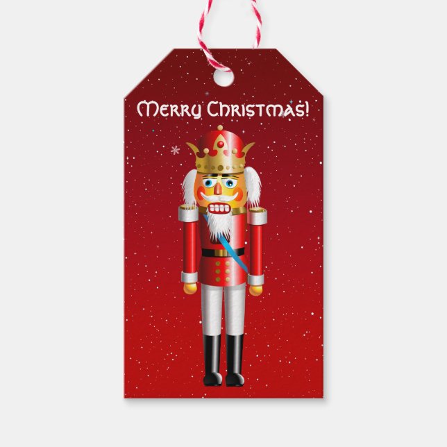 Funny Nutcracker King Cartoon Geschenkanhänger (Vorderseite)