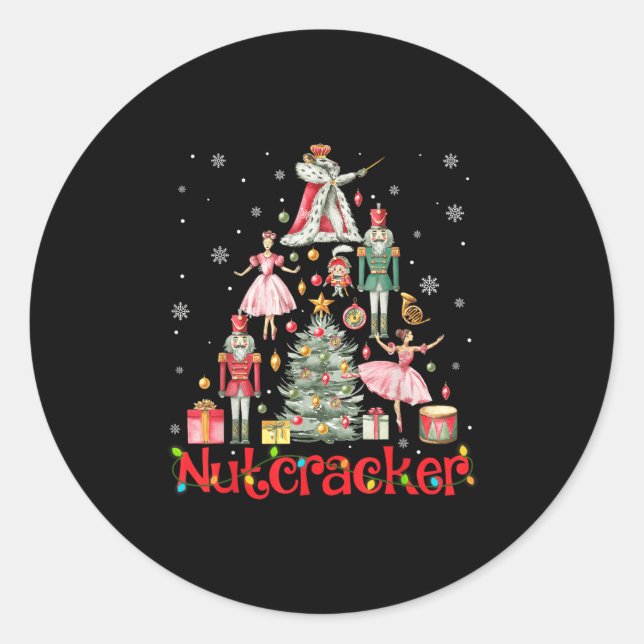 Funny Nutcracker Squad Weihnachtsbaum 2024 Men Wom Runder Aufkleber (Vorderseite)