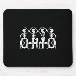 Funny O-h-i-o Staat Skeleton Ohio Halloween Vintag Mousepad