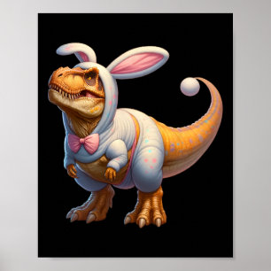 Funny Oaster Bunny Dinosaur T-rex Apparel Uni-adul Poster
