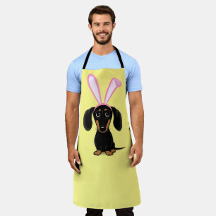 Funny Oaster Bunny Dog Black and Tan Dackel Schürze