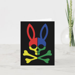 Funny Oaster Bunny Retro Farbenfrohe Bunny Skull C Karte