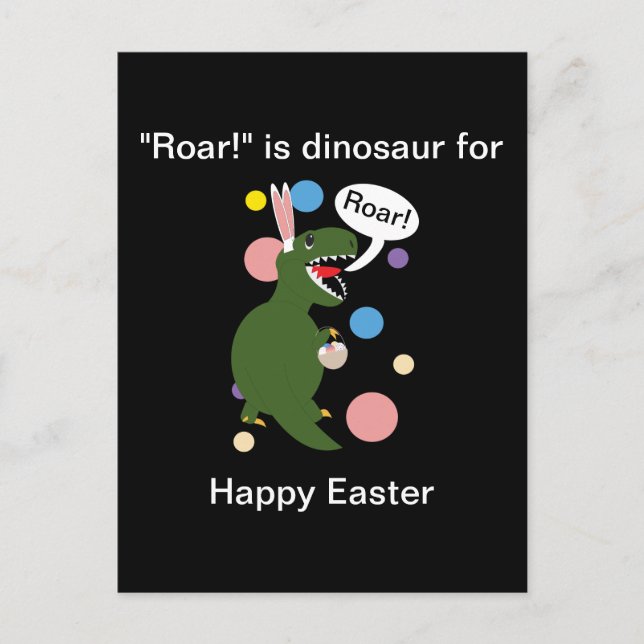 Funny Oaster Dinosaur personalisieren Postkarte (Vorderseite)
