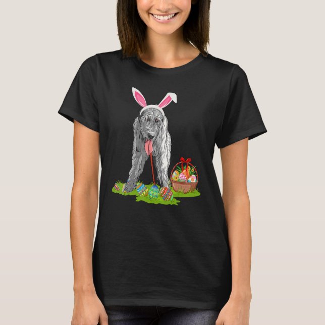 Funny Oaster Egg Jagd Bunny Irish Wolfhound Dog T-Shirt (Vorderseite)