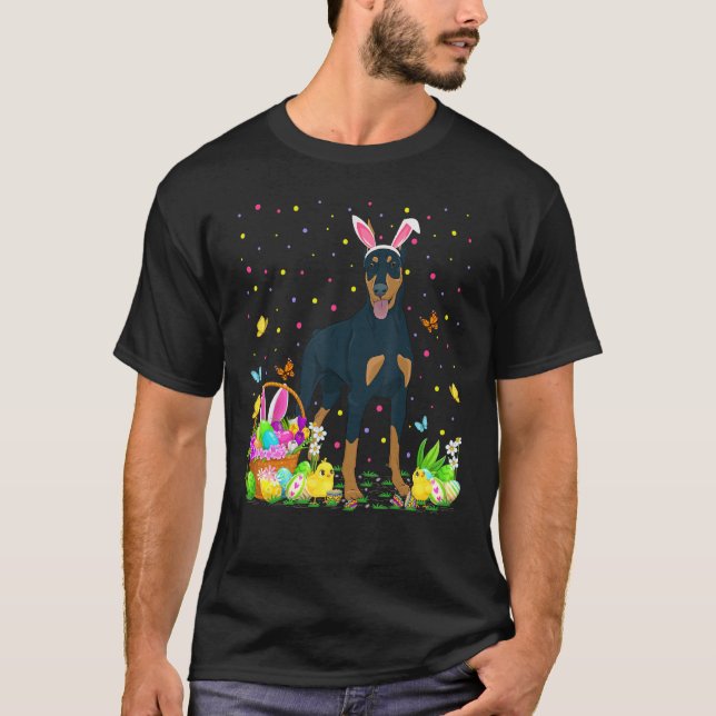 Funny Oaster Egg Jagd Doberman Pinscher Dog Eas T-Shirt (Vorderseite)